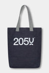 Two toned denim tote bag